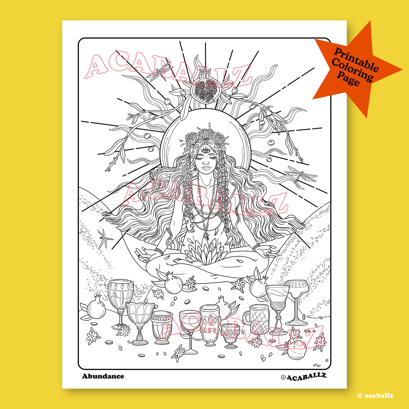 Abundance Coloring Page ★ Digital Download