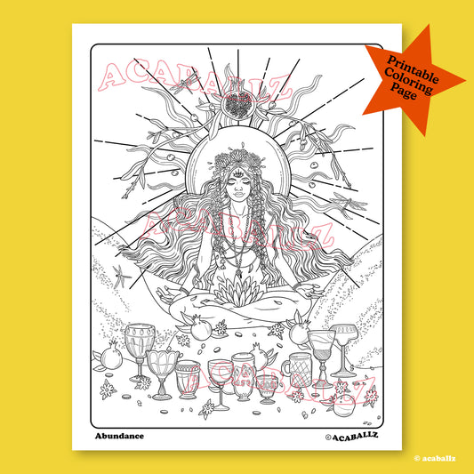 ABUNDANCE Coloring Page ★ Digital Download