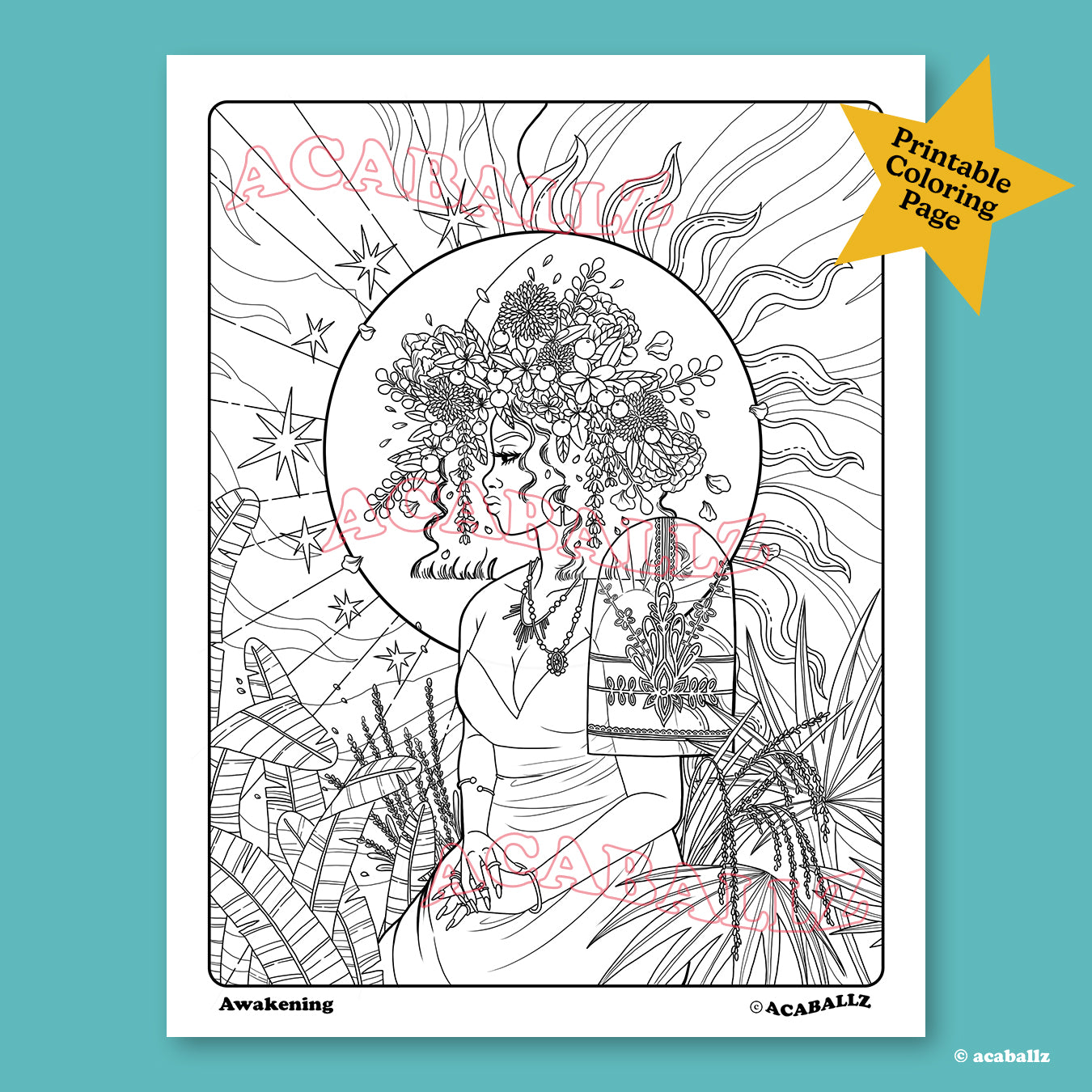 AWAKENING Coloring Page ★ Digital Download