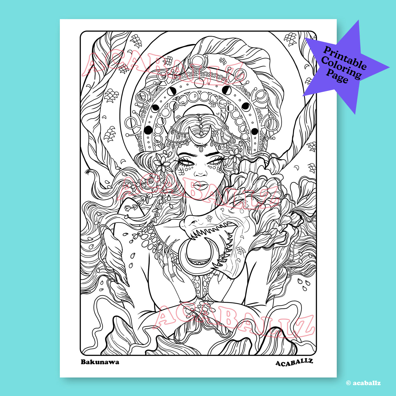 BAKUNAWA Coloring Page ★ Digital Download