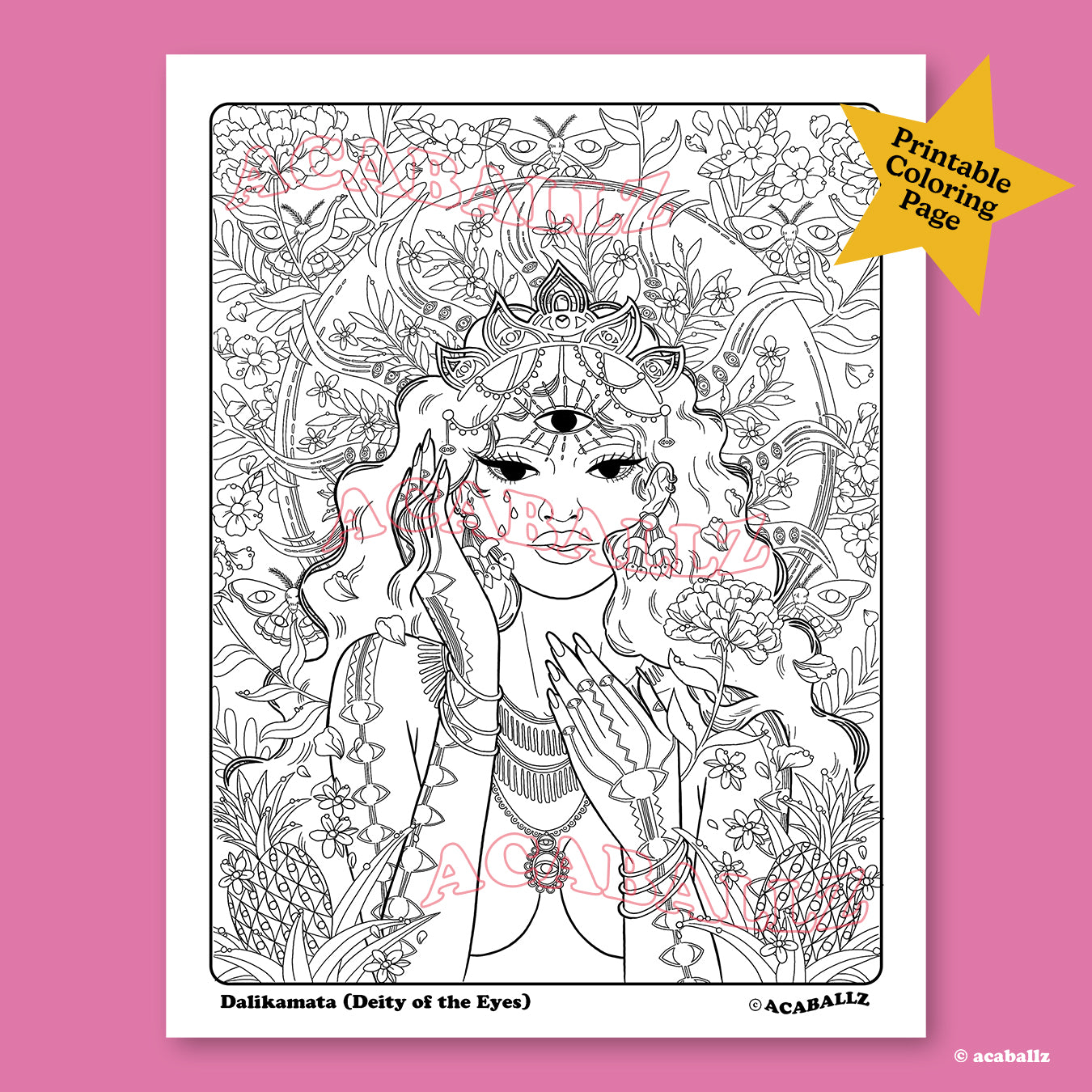 Dalikamata Coloring Page ★ Digital Download