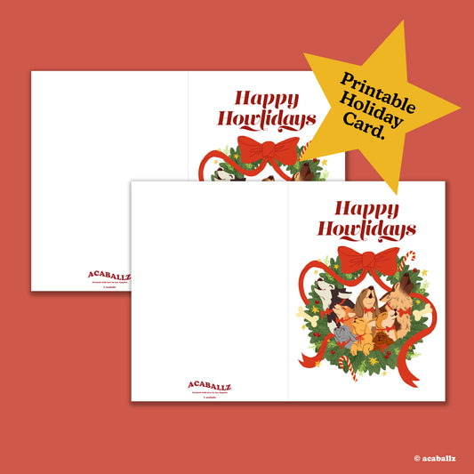 Digital Download ★ Happy Howlidays Greeting Card