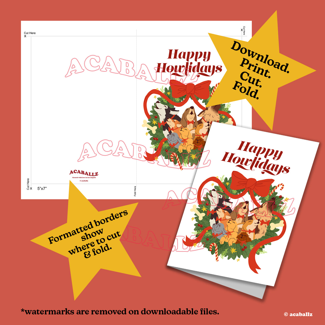 Digital Download ★ Happy Howlidays Greeting Card