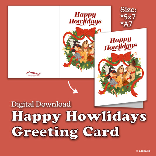 Digital Download ★ Happy Howlidays Greeting Card