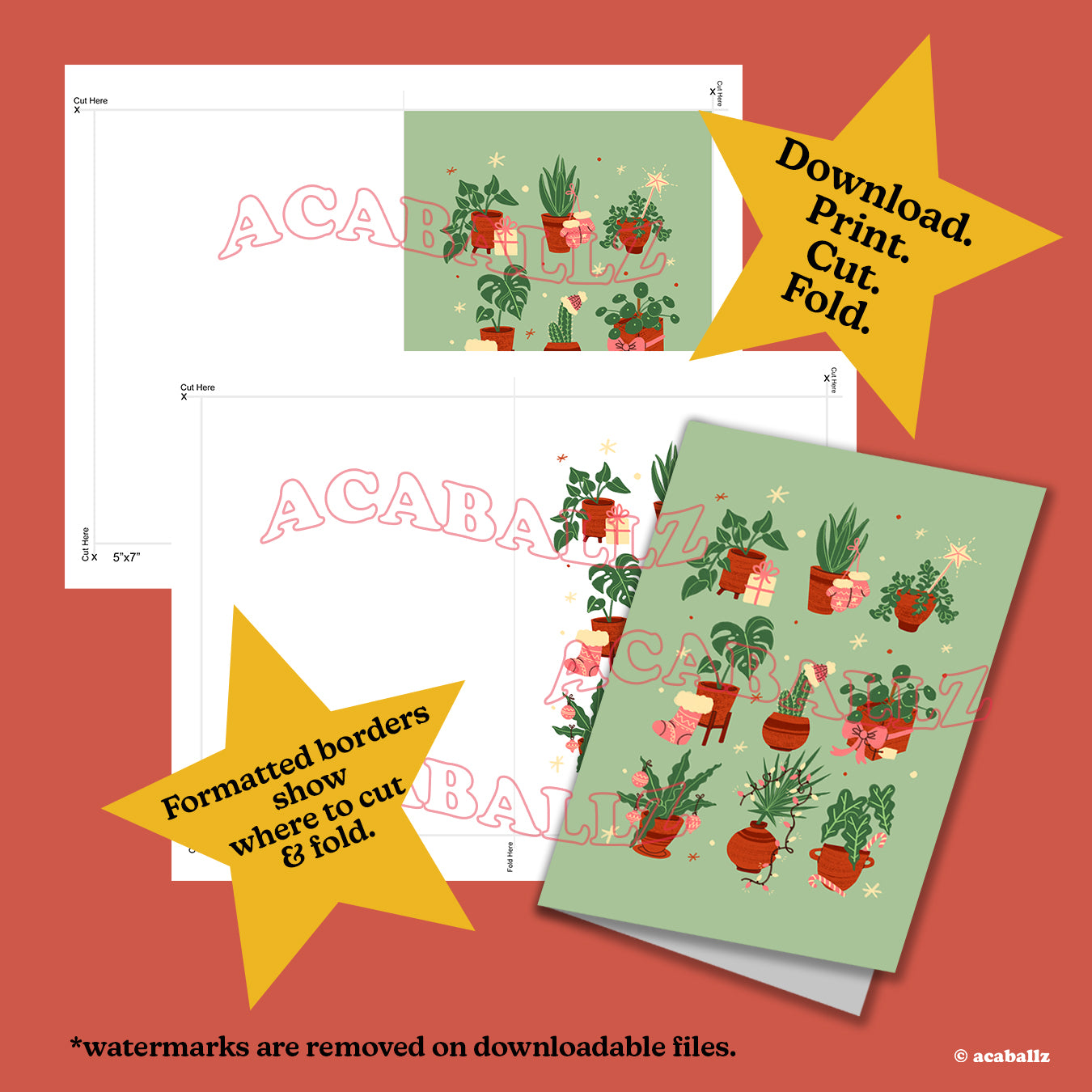 Digital Download ★ Silent Plant Greeting Card