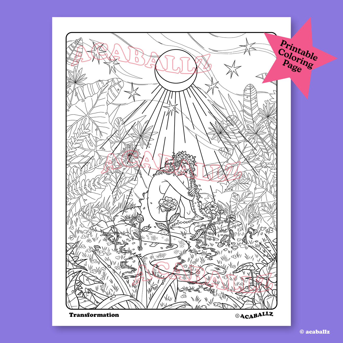 Transformation Coloring Page ★ Digital Download