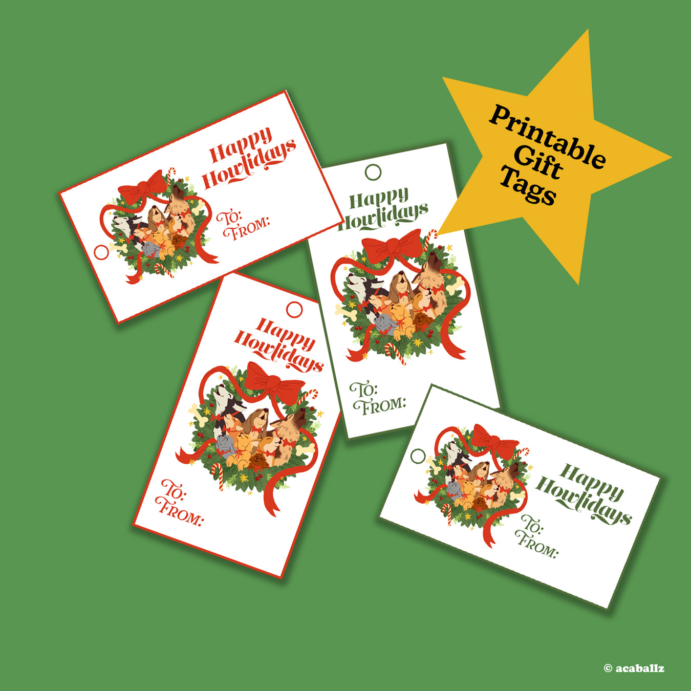 Digital Download ★ Howliday Gift Tags